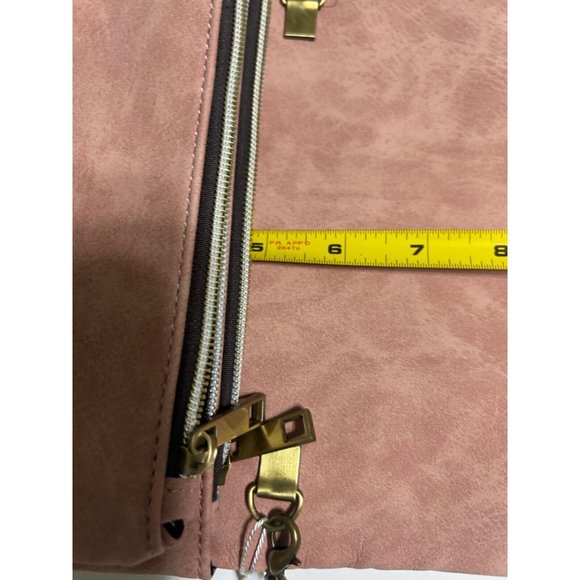 Women's Street Level Suede Blush Braided Chain Cross Body Bag 5x8 - Picture 11 of 12